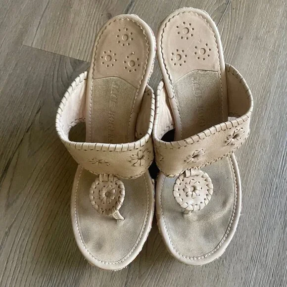 Jack Rogers Women's Colorful Woven Wedge Heel Leather Sandals 8 Resort! - Picture 2 of 9